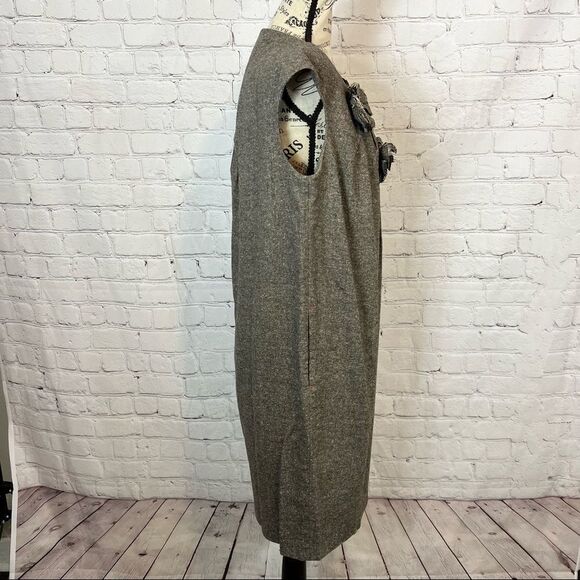 Robert Rodriguez Dress Brown Sleeveless V Neck Floral Details A-Line Pockets 8 - Picture 7 of 11